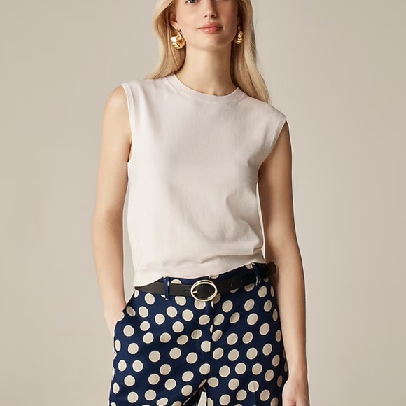 J Crew Featherweight cashmere-blend cropped sweater‎ shell XL Snow